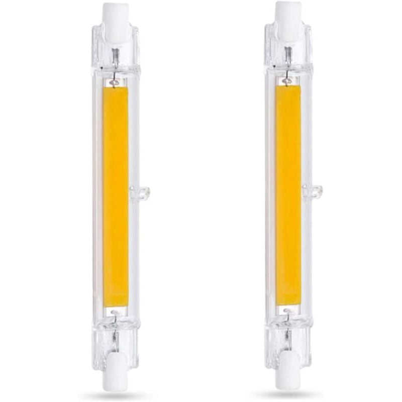 Ampoule led R7S 118mm 10W Blanc Chaud 3000K, 1000LM, Équivalent Lampe Halogène R7S J118 80W 100W, Non-dimmable, Ampoule R7S 118mm Slim cob led pour