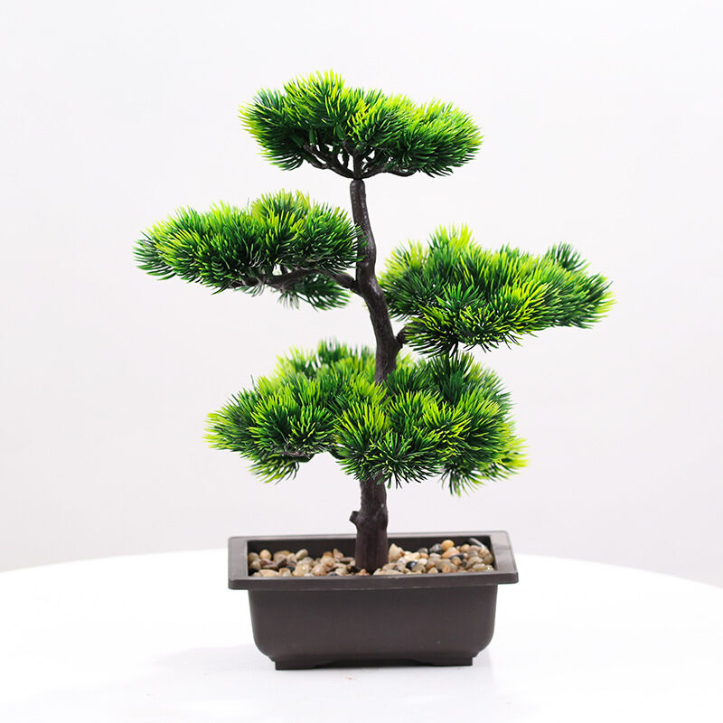 Aafgvc - Bonsaï artificiel en forme de pin - Simulation de bureau - Plante en pot - Décoration créative - Pot de bonsaï