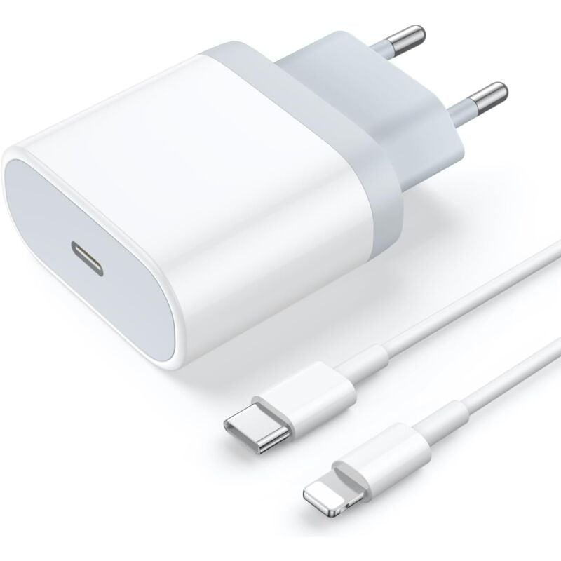 Ugreat - Chargeur rapide usb c 20 w et prise d'adaptateur d'alimentation pour câble Lightning 1M Charge rapide pour iPhone 14/14 Pro/14 Pro