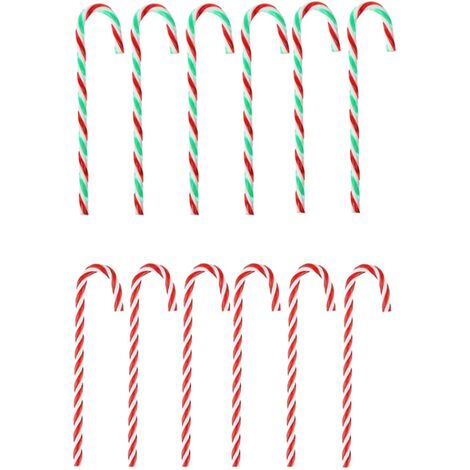 AGILITY Décorations de saison 12 Pièces Sapin Noël Canne en Bonbon Rouge Blanc Candy Cane Décorations Sucres d'orge Suspendus Candy Canes Canne Bonbons Plastique Canne Bonbon Sucre Béquilles pour Mais