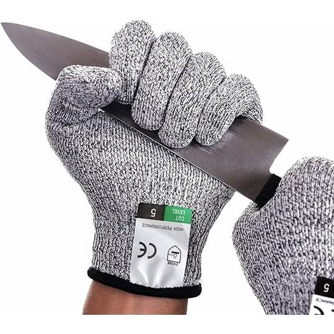 AGILITY Gant Anti Coupure Gants de Travail Protection de Niveau 5 et Certifié EN388 Gants Jardinage Gants Résistants Aux Coupures Pour L'écaillage D'huîtres, Le Soudage (S)