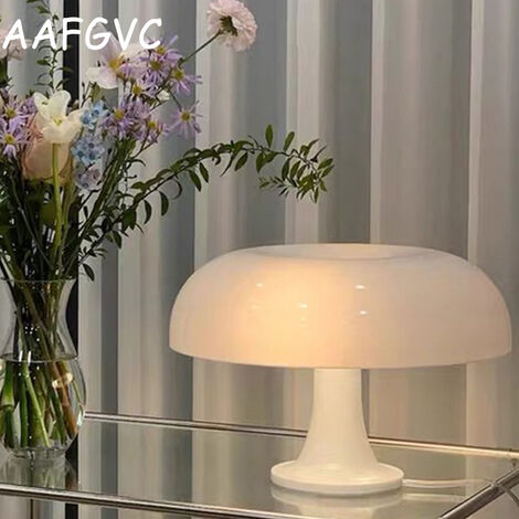 AGILITY lampe de table champignon Lampe de table en polycarbonate Blanc，4 sources lumineuses LED gratuites