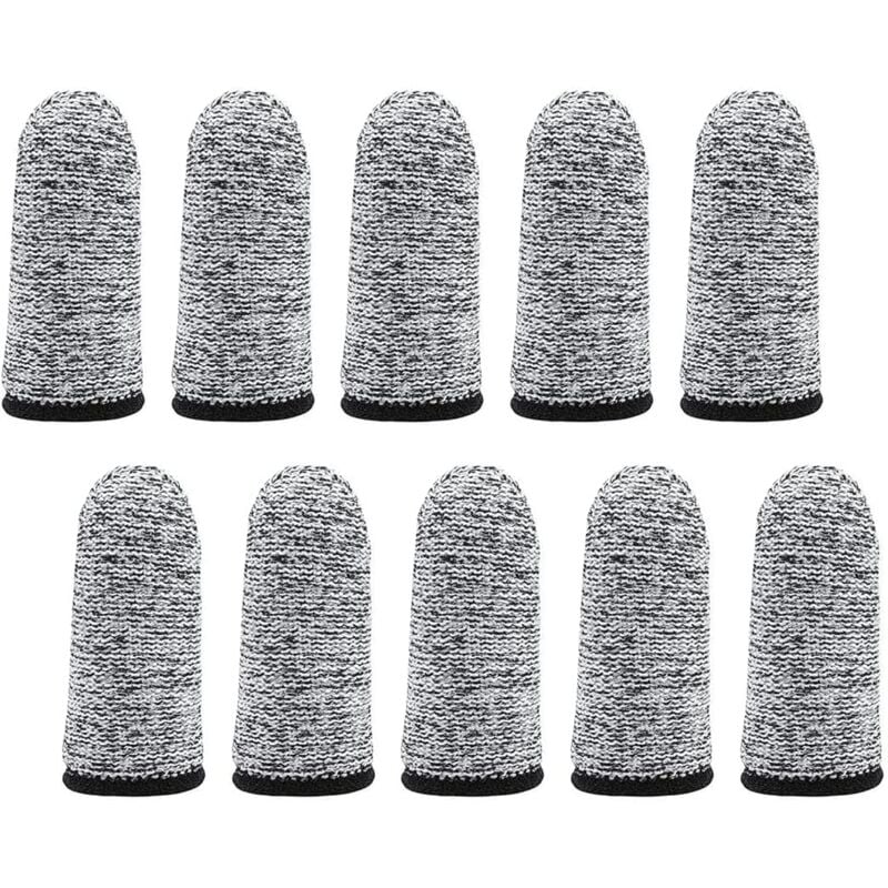 Lot de 10 protège-doigts réutilisables et résistants aux coupures - Pour travail de cuisine, sculpture (gris),AAFGVC