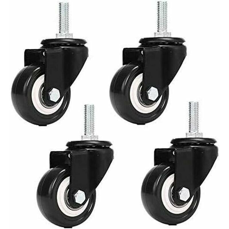 Erhope - M8x25mm 4 pièces de support de charge 240 kg chariot roulette tournante pu meubles poudre remplacement (sans roulettes de frein)