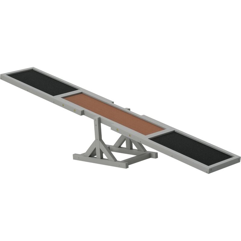 Pawhut - Agility sport pour chien bascule - bascule pour chien - équipement entrainement chien - bois sapin pré-huilé feutre bitumé antidérapant gris