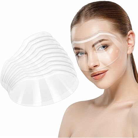 AGILITY Visière Transparente pour Microblading, Maquillage Permanent, Extensions de Cils, Cataracte des Yeux, Protecteur de Yeux Visage de Douche, Visière Souple Transparente, 100 Pièces