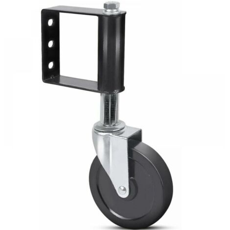 Aging-resistant rubber gate rollers, spring loaded, with universal mounting plate, load capacity 100kg, 100mm