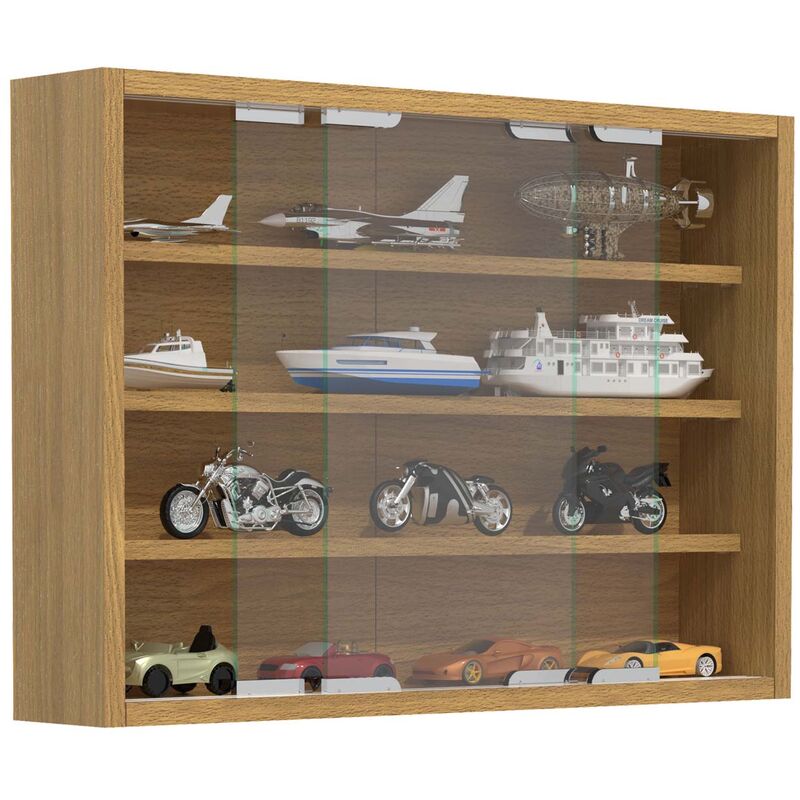 Ebuy24 - AgisaM vitrines en verre accroché au mur 2 portes coulissantes hêtre décor.