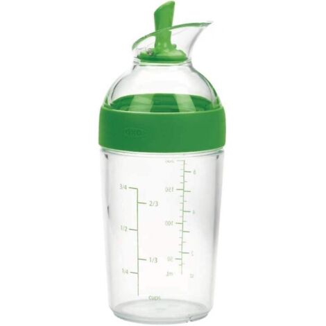 Agitador compacto para aderezo de ensaladas - Agitador para aderezo de ensaladas - Botella transparente - Verde