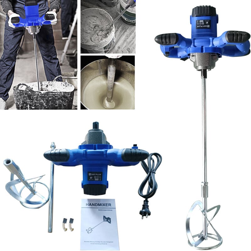 Agitateur Béton électrique professionnel 2600W Mélangeur de mortier 6 Vitesses