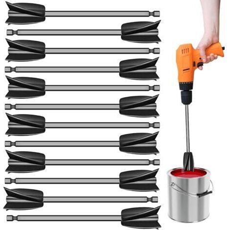 Agitateur de peinture époxy 12 pièces, perceuse de mélange époxy réutilisable et palette de mélange de résine, palette de mélange de résine époxy pour revêtement de peinture et mélange de résine