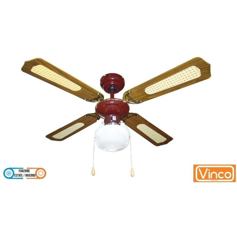 Image of Agitatore/Ventilatore da soffitto in legno noce scuro 1 lampada Vinco - 70919