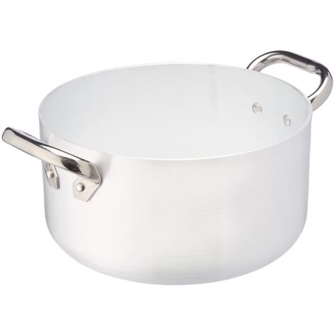 AGNELLI Casseruola Alta Alluminio Fondo Induzione 2 Manici D 24 Cm