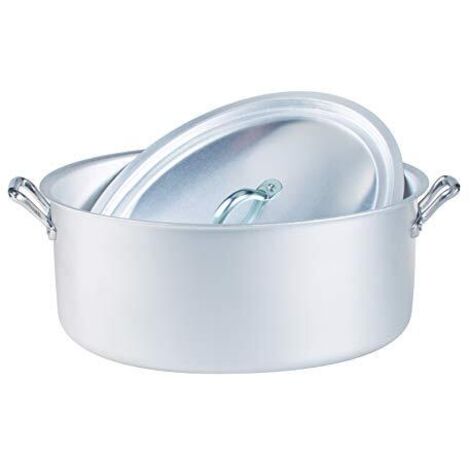 Agnelli Casseruola Ovale in Alluminio con Coperchio 32cm