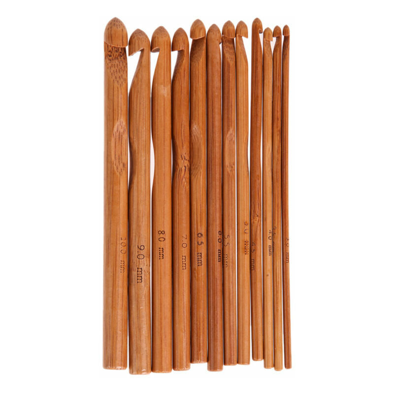 Ago per uncinetto rotondo in bambù carbonizzato