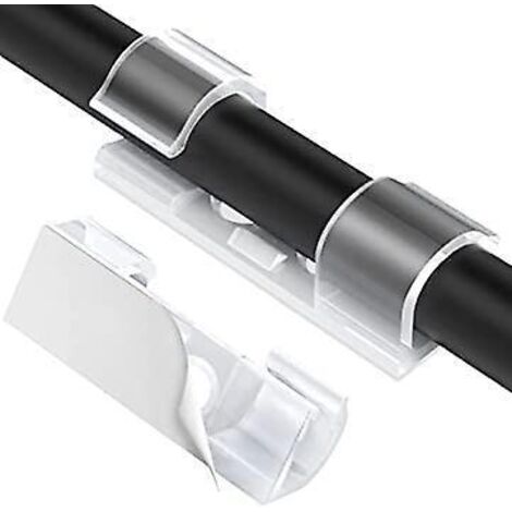 agptek 20er-Pack transparente Kabelclips mit starker Selbstklebefläche, langlebige runde Kabelmanagement-Clips für PC, TV usw.