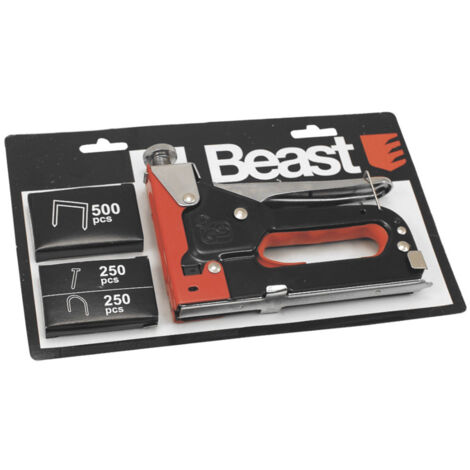 Agra cloueur métal Pro manuel pour agrafes et clous 4 -14 mm avec 1000 accessoires - 194141 - Beast