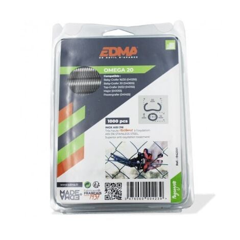 Agrafe Omega 20 - Inox AISI 316 x 1000 pcs
