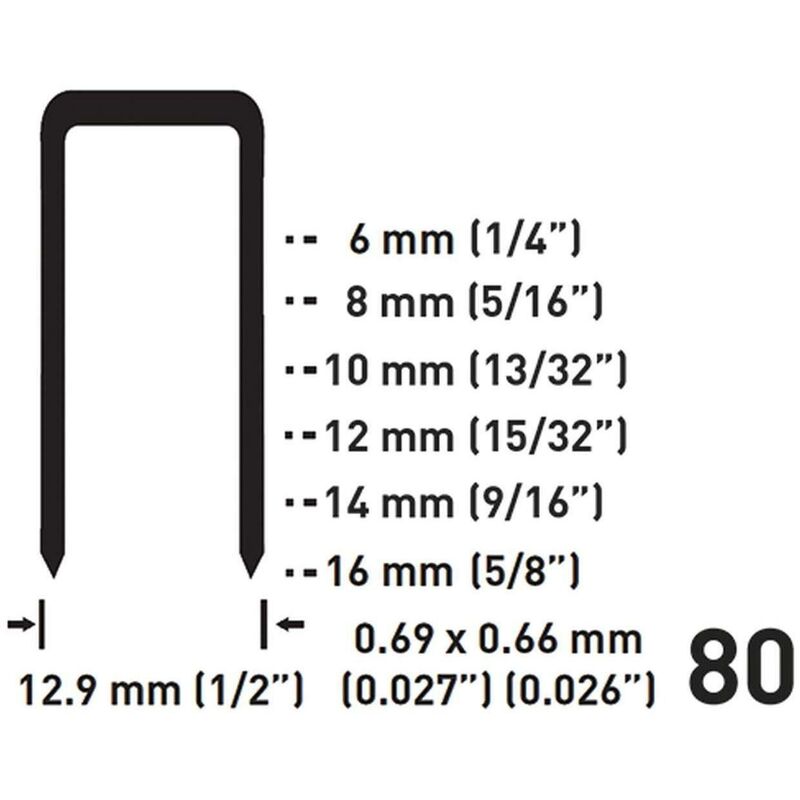 Fervi - agrafes 0587/8012 - 12,9x12h mm