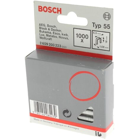 Agrafes 18x6mm type 55 par 1000 pour Agrafeuse Parkside