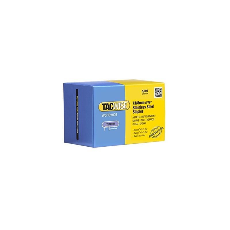 1227 lot de 5000 agrafes 73/8 mm en acier inoxydable pour agrafeuses pinces - Tacwise