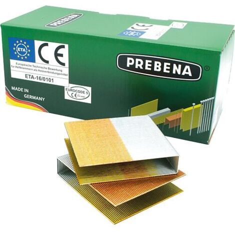 Agrafes à dos large type WP 75 mm, hautement zinguées-résinées, évaluation ETA, UE : 2900 pcs.