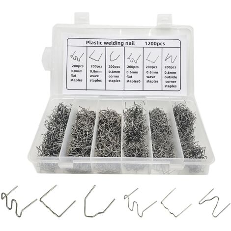 Agrafes Chaudes De Réparation En Plastique Automatique Pour La Réparation De Soudure En Plastique De Pare-Chocs De Voiture, 1200PCS
