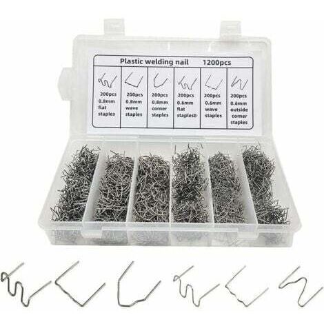 Agrafes Chaudes De Réparation En Plastique Automatique Pour La Réparation De Soudure En Plastique De Pare-Chocs De Voiture, 1200PCS