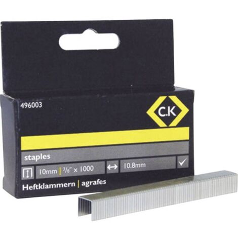 Agrafes C.K 496003 N/A 1000 pc(s) Dimensions (L x l) 10 mm x 10.5 mm