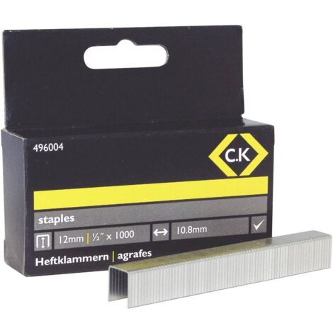 Agrafes C.K 496004 N/A 1000 pc(s) Dimensions (L x l) 12 mm x 10.5 mm
