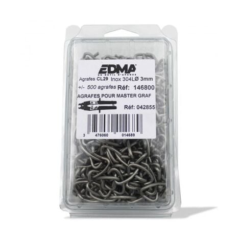 Agrafes CL29 inox x 500 EDMA