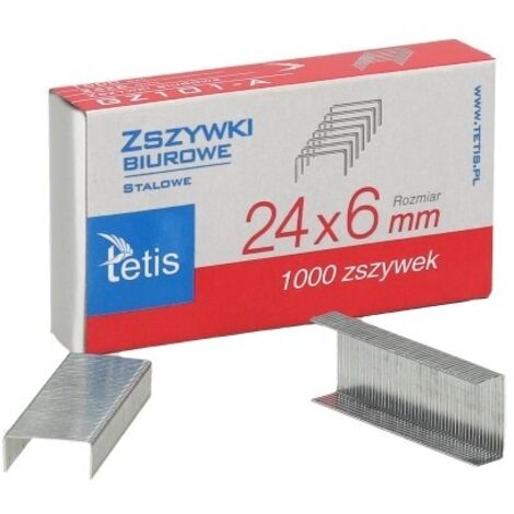 Agrafes de bureau Tetis 24/6 - 1000 pièces - acier inoxydable