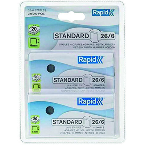 Agrafes En Blister 3x5000 Agrafes 26/6 - Rapid