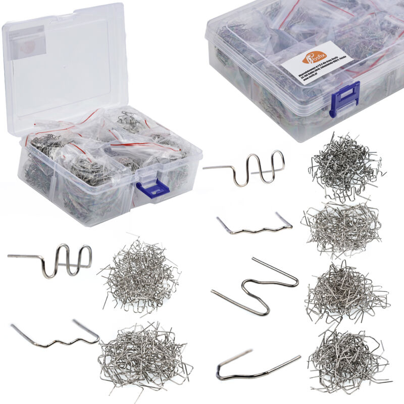 Rosfix Graffe in plastica 6 tipi 1200 pz. in una scatola di plastica