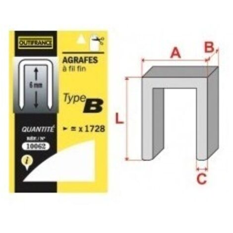 Agrafes fil fin type b 10mm10102 v