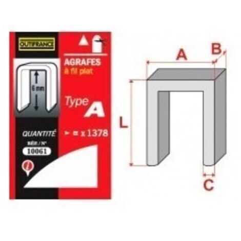 Agrafes Fil Plat Type A 8mm10081 V