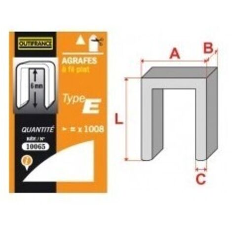 Agrafes Fil Plat Type E 12mm10125 V