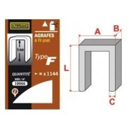 Agrafes Fil Plat Type F 12mm10126 V