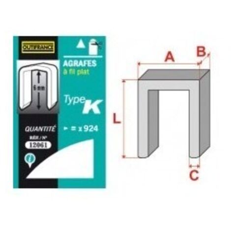 Agrafes Fil Plat Type K 10mm12101 V