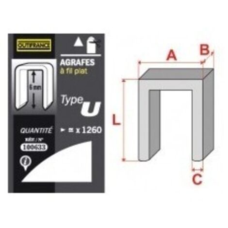 Agrafes fil plat type u 10mm101033 v