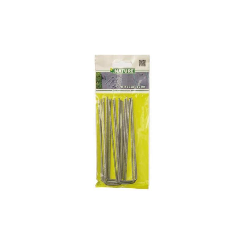 Agrafes m&eacute;talliques pour fixation au sol H14 x 3 cm - lot de 10