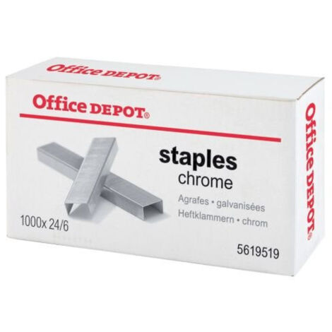 Agrafes Office Depot - Chrome (1000) - Résistantes et durables