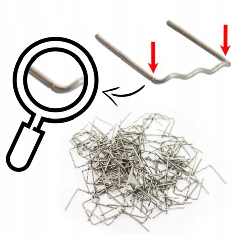AGRAFES pour plastique RS18C 100 pièces plates PETITES ONDULATIONS 0,8 mm PRÉDÉCOUPÉES