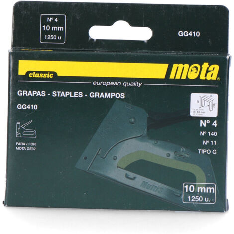Agrafes Quantité 4, 10mm, 1000 pièces  Outils Mota 89084