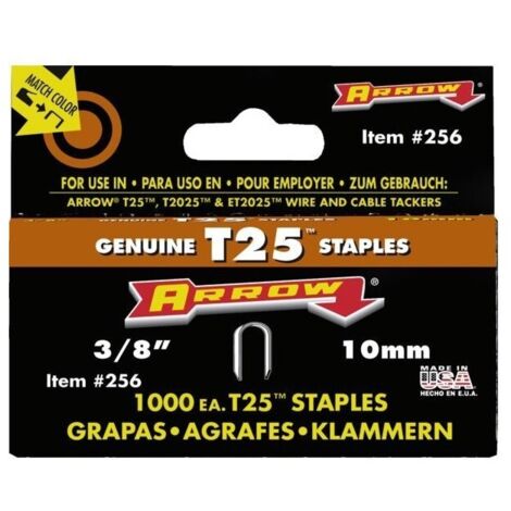 Agrafes Rondes T25 Boîte De 1000 Agrafes Longueur Pattes 11 Mm - Arrow