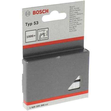 Agrafes type 53 10x11,4 mm – Lot de 1000 agrafes pour agrafeuses Bosch et Parkside – Fixation solide pour divers projets - 1609200366