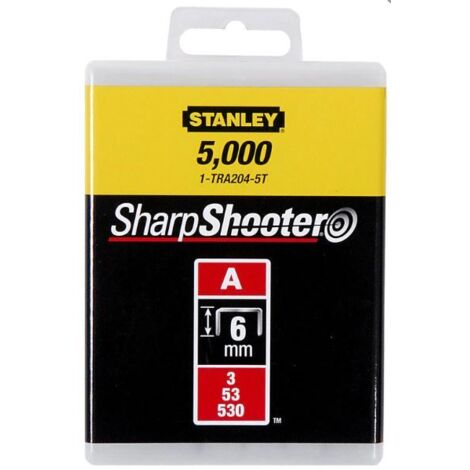Stanley – Agrafes Type A 10mm boîte de 5000 – Acier revêtu résistant à la rouille – Compatible agrafeuses TR35/TR40/TR55 – 1TRA2065T