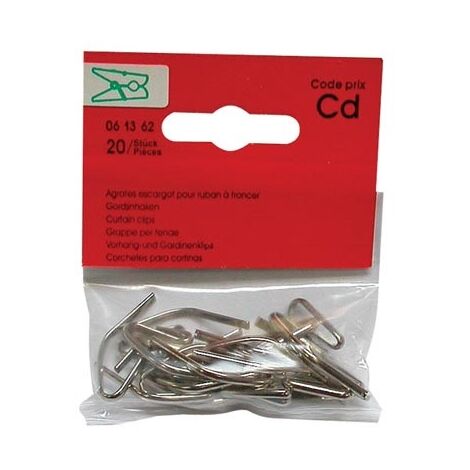 Agrafes type escargot VYNEX acier zingué 0,8 x 20 mm gris lot de 20