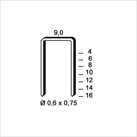Agrafes V-08 galvanisé ALSAFIX - boîte 10000 - 6V-081