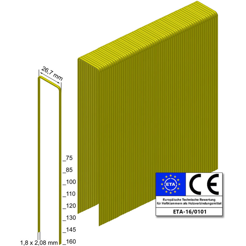 Agrafes Prebena WP100CRFHA-ETA inox résiné - ue 2.180 pièces